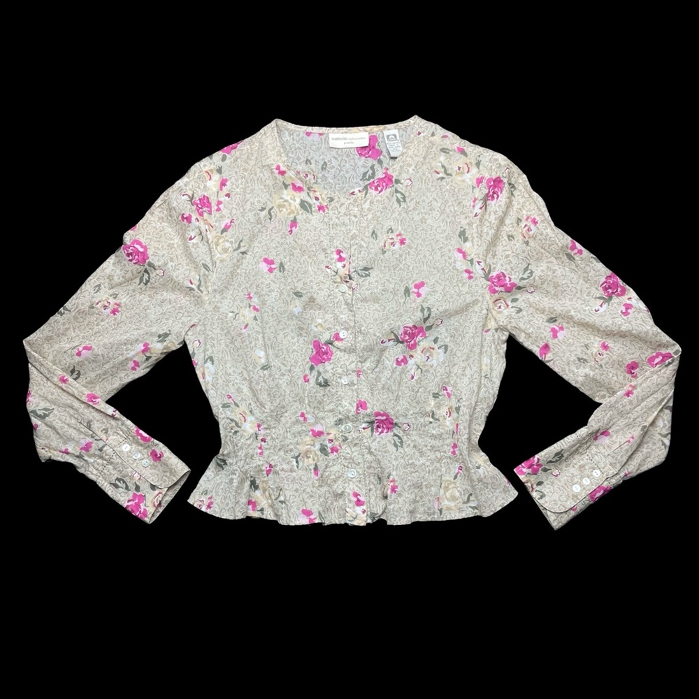 Vintage 90’s Y2k Cottagecore Button Down Blouse S